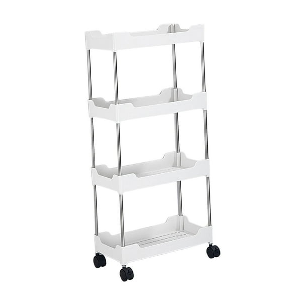 Carro de almacenamiento con ruedas, carrito utilitario rodante, carrito organizador de baño extraíble, carrito de almacenamiento de cocina para cuarto 4 capas ensanchadas