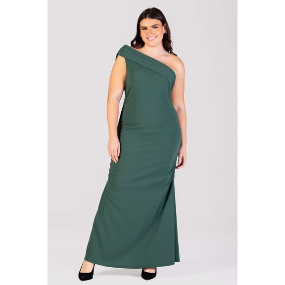 Plus Size Formal One Shoulder Mermaid Maxi Dress