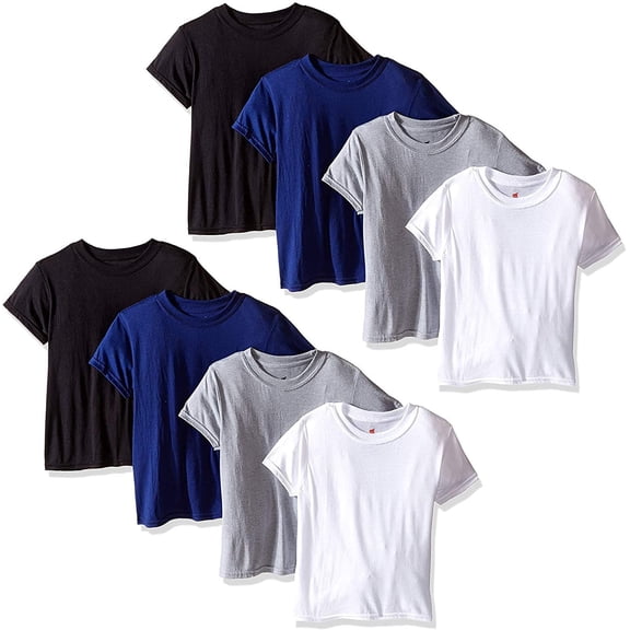Hanes Big Boys t-Shirts-8 Pack Tees X-Temp Crew T-Shirts, Assorted, Size Small