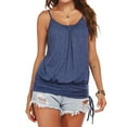 thumbnail image 2 of ibuvkizy Women's Casual Tank Spaghetti Strap Vest Shirt Sleeveless Blouse Fold, 2 of 7