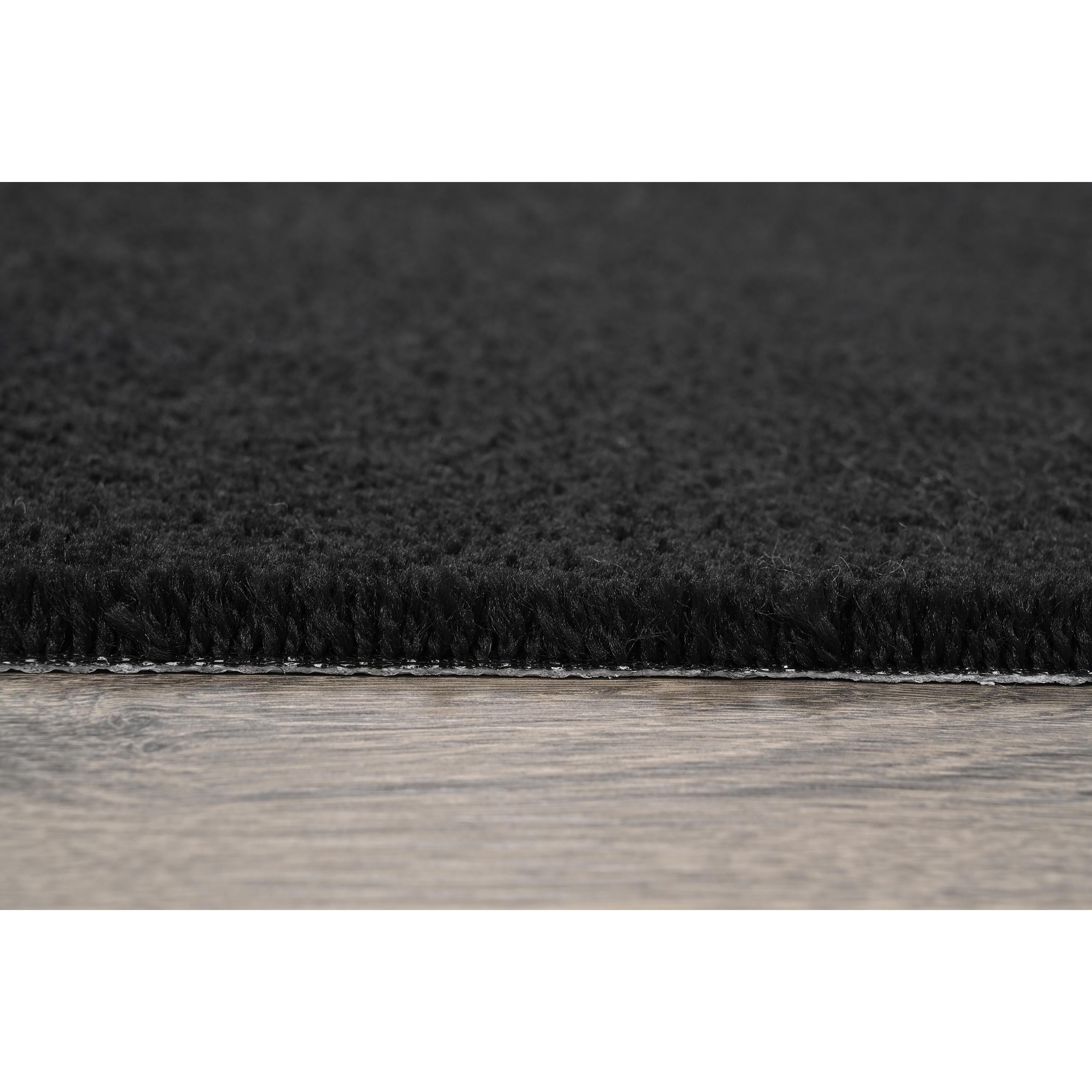 Garland Rug Gramercy Washable Polypropylene Black Bathroom Carpet, 5' x 6'