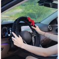 thumbnail image 7 of 15 Inches Universal Round Car Steering Wheel Cover, Cute Bow Soft Plush Breathable Non-Slip Steering Wheel Protector Wrap for Women, Red, 7 of 7