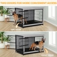 thumbnail image 6 of Arlopu Wooden Dog Crate Furniture End Table with Doors Pet Crate Dog Kennel Indoor with Removable Tray, 6 of 8