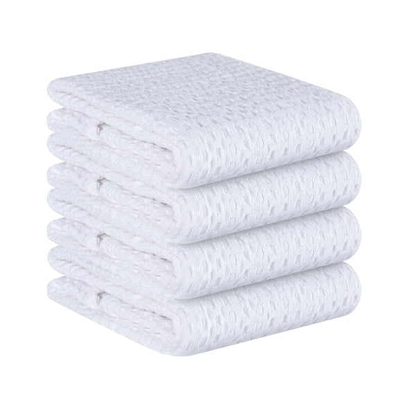 Native Fab 4-Pack Premium Waffle Kitchen Towels with Hanging Loop 16x26 inches, Soft Absorbent, Cotton Dish Towels for Cleaning Drying Dishes, Navy Blue