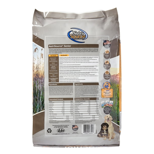 NutriSource Senior Dry Dog Food, 18 lb - Walmart.com - Walmart.com