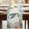 thumbnail image 3 of Table Runners 48 Inches Long Dress Scarves, Sea Turtle Coastal Farmhouse Kitchen/Dining Table Runner, Short Coffee Tablerunners, Summer Nautical Starfish Coral Beige 13x48 Inch, 3 of 9
