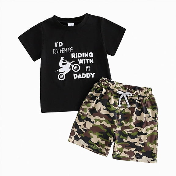 CAICJ98 Toddler Baby Summer Clothes Boys 3 6 12 18 24 Months 2T 3T 4T 5T Boys Outfits Cotton Short Sleeve T-Shirt & Shorts Set (Black,18-24 Months)