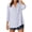 Blue, variant on Cotton 3/4 Sleeve Button Down Shirts for Women Gingham Plaid Striped Tops V Neck Casual Loose Blouse (Green, XL)