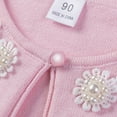 thumbnail image 6 of Toddler Girls Sweaters Soft Knit Cardigan With Floral Beaded Open Front Coat Clothing Pink Size 3-4T, 6 of 9