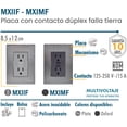 thumbnail image 2 of Tomacorriente Doble Falla Tierra Inoxium1FSilver 10Pzas Contacto Duplex Falla Tierra 125-250VCA 15A 50/60Hz Plateado Ace, 2 of 4