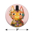 thumbnail image 3 of Flower Cat with a Top Hat Kitchen Refrigerator Locker Button Magnet, 3 of 6