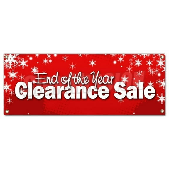 END OF THE YEAR CLEARANCE SALE BANNER SIGN blow out 50% off