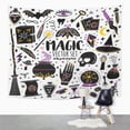 thumbnail image 2 of UFAEZU Wand Magic Doodle White Black Book Broom Crystal Wall Art Hanging Tapestry Home Decor for Living Room Bedroom Dorm 51x60 inch, 2 of 2