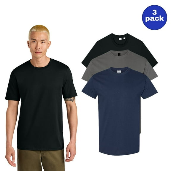 Gildan Men's Heavy Cotton T-Shirt, Soft Cotton Blend Tee, Casual Shirt, Mix Color, Pack 3, S