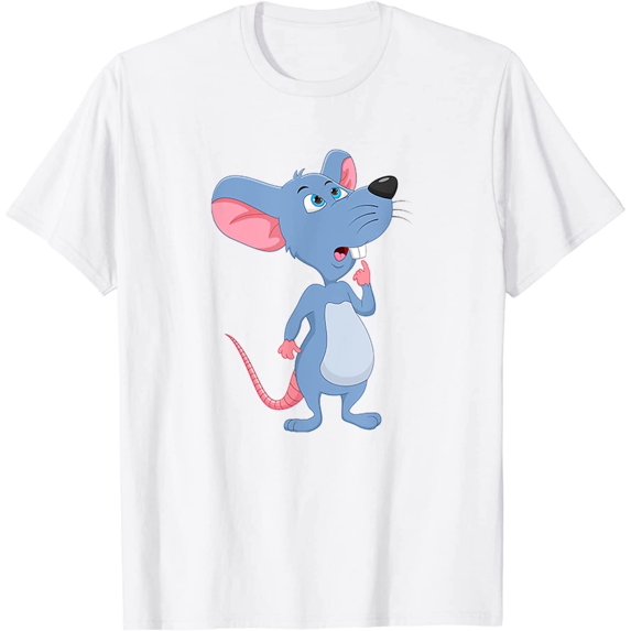 Thinking Mouse Rat Rodent Cute Small Animal with Long Tail T-Shirt