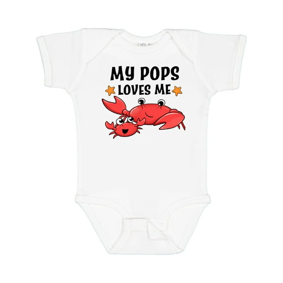 Inktastic My Pops Loves Me- cute crab family Boys or Girls Baby Bodysuit