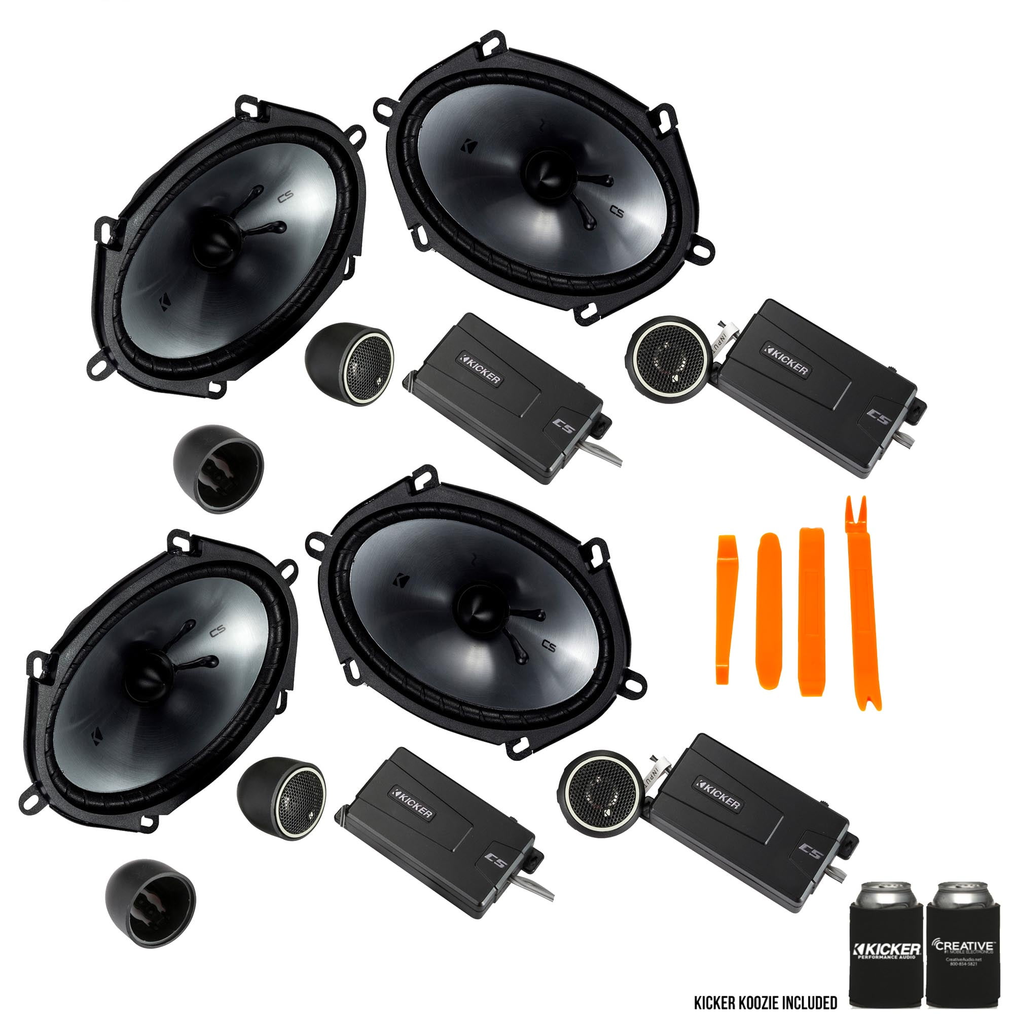 KICKER 46CSS684 6x8 450w Car Audio Component Speakers+2 CSC68 Coaxial Speakers 