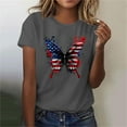 thumbnail image 5 of Womens 4Th Of July Summer Tops for Womens，Summer American Flag Printed T-Shirt Round Neck Tee Short Sleeve Top Retro Dressy Tee Shirts Vacation Beach Party Tunics Blouses 2025 Summer, 5 of 7