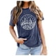 thumbnail image 1 of Camiseta informal de manga corta y cuello redondo estampada para mujer - Top de verano de color liso para el día a día, 1 of 5