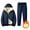 Blue, variant on LYSMORA Mens Quilted Sherpa Lined Hooded Jacket Jogger Pants 2 Piece Winter Tracksuit Windproof Zipper Pocket Warm Sweatsuit Set