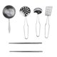 thumbnail image 2 of Juguetes de cocina para niños de 5 utensilios de cocina, espátula, perforada, juguetes para niños, acero inoxidable, plata Magideal Juguetes de cocina para niños, 2 of 7