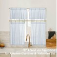 thumbnail image 3 of AIR-Dusty Blue Curtains for Kitchen,Pinch Pleated Coastal Slate Blue Pattern Curtains for Bathroom 24 Inch Length, 3 of 4