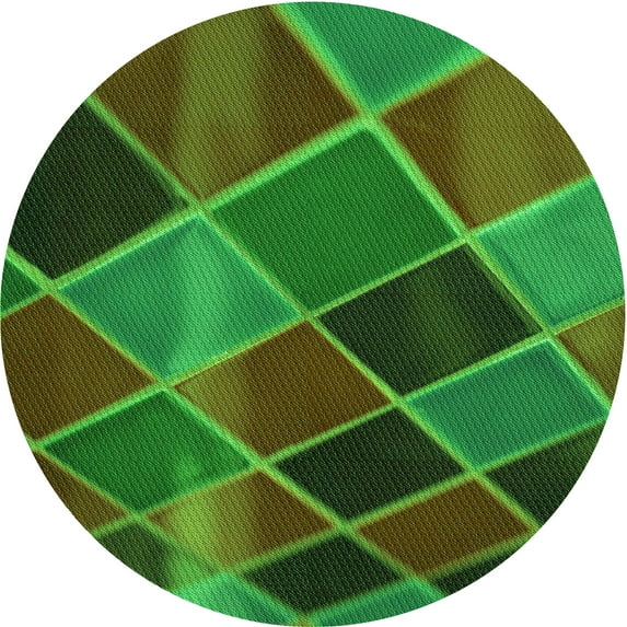 Ahgly Company Indoor Round Patterned Army Green Area Rugs, 6' Round