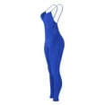 thumbnail image 5 of Usmixi Jumpsuits for Women Sexy Back Hollowed Soft Knitted Ribbed Slim Strap Sports Yoga Long Jumpsuits Overalls Summer Formal Solid V-Neck Sleeveless Maxi Rompers Blue xl, 5 of 7