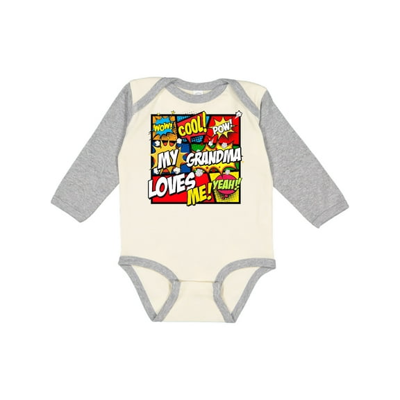 Inktastic My Grandma Loves Me Boys or Girls Long Sleeve Baby Bodysuit