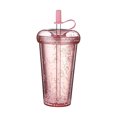 thumbnail image 1 of Injueey Botella de agua con pajita, sellado portátil para café, zumo, bebida escolar, taza para estudiantes, suministro de leche de doble capa, Teteras Rosado Injueey HA071811-04, 1 of 6