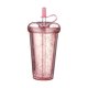 thumbnail image 1 of Toystoory Botella de agua con pajita, sellado portátil para oficina, té, bebida escolar, taza de bebida, suministro de leche de doble capa, reutilizable Teteras Rosado Toystoory HA071811-04, 1 of 6