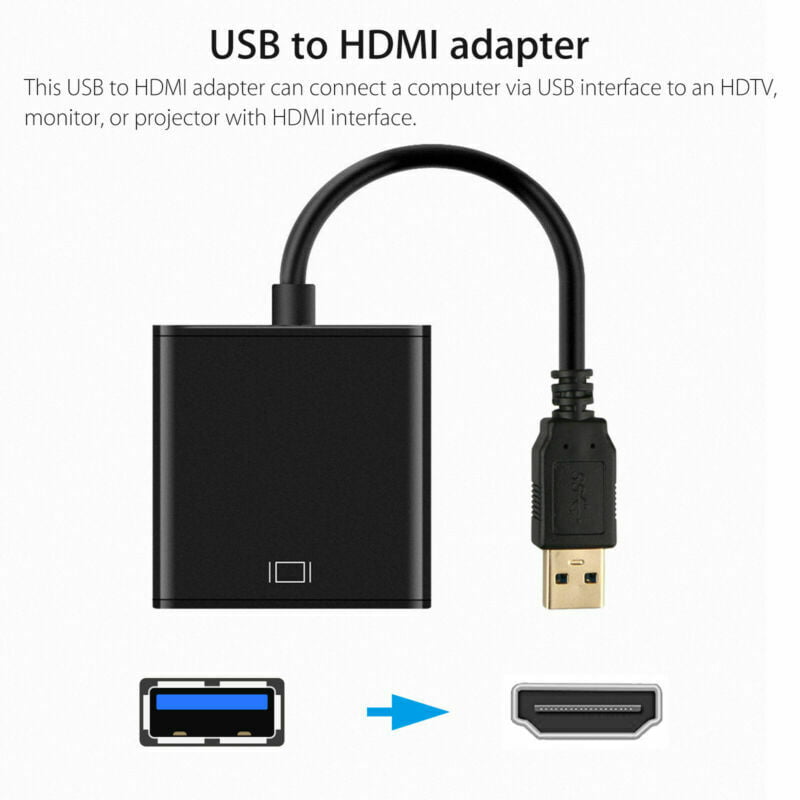 Compatible with Windows XP/10/8.1/8/7 1080P Full HD Video and Audio Multi-Display Converter for PC Laptop Projector HDTV Not Support Mac, Linux, Vista USB 3.0 to HDMI Adapter 