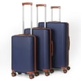 thumbnail image 1 of HIKOLAYAE Upright Luggage with 8-Wheel Spinner in Azure Blue, 3 Piece - TSA Compliant, 1 of 3