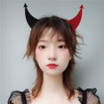 thumbnail image 1 of Western Mania 71256 Two Tone Red & Black Devil Horns Headband, 1 of 1