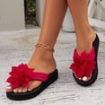 thumbnail image 5 of HTHLVMD Comfortable Non-Slip Beach Shoes, 3d Floral Sandals for Women 2026 Dressy Flatform Thongs Flip Flops Summer Beach Vacation Fashion Casual Flip Flops Elegant Flower Trim Slippers, Red 6, 5 of 7