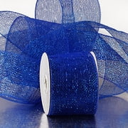 4" X 20 Yards Royal Laser Deco Mesh by Paper Mart