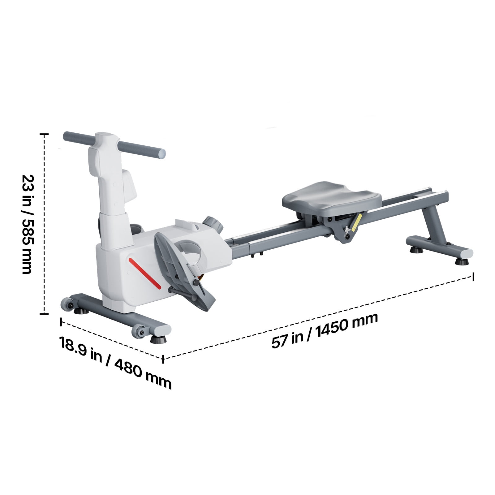 KFFKFF Magnetic Rowing Machine with Adjustable 16-Level Resistance, Foldable Design for Home Use, 350 LBS Capacity, Dual-Slide Rail System, Bluetooth APP Connectivity & LCD Display