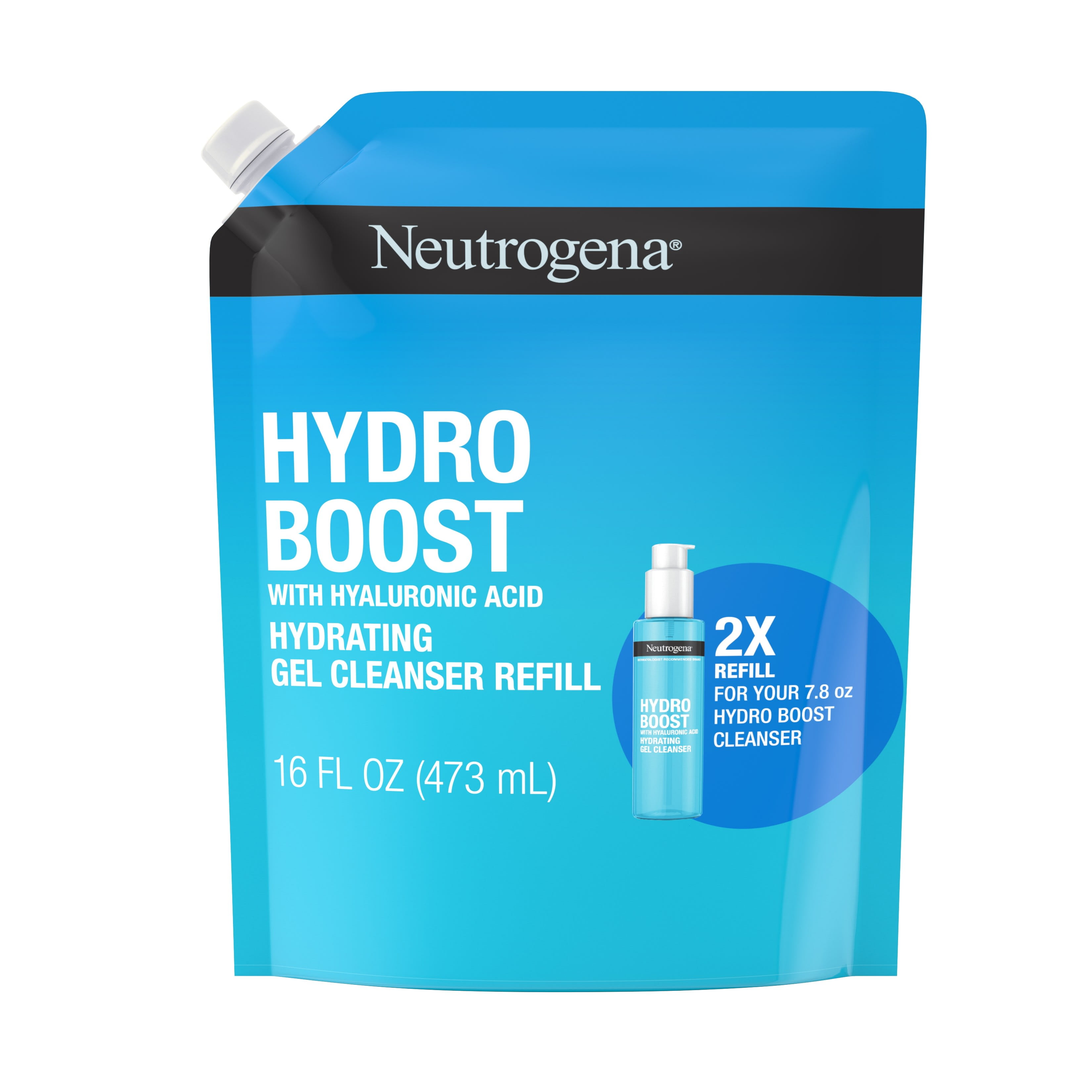 Neutrogena Hydro Boost Hydrating Cleansing Gel Face Wash, Facial Cleanser Refill, 16 oz