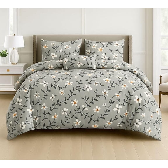 Cotton Queen Size Printed Double Bedsheet With 2 Pillow Covers For Home | 90 X 100 Inches, Grey - Beautiful Bedsheet Set | Perfect For Gifting Wedding, Anniversary