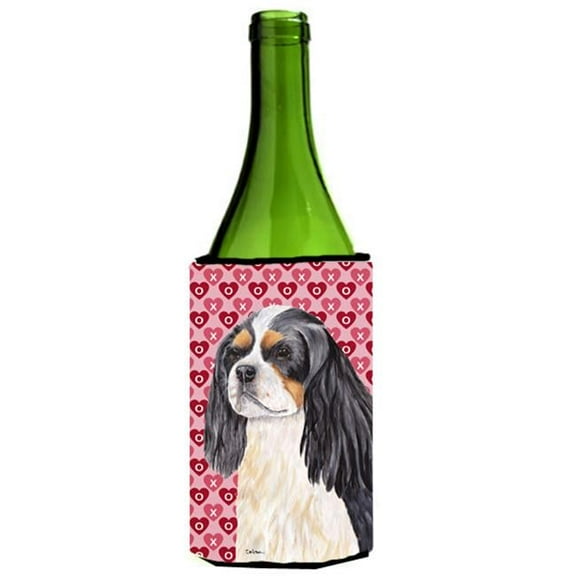Cavalier Spaniel Hearts Valentines Day Portrait Wine bottle sleeve Hugger