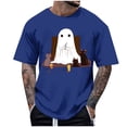 thumbnail image 1 of Blusas y camisas de manga corta y cuello redondo para hombre. Blusas/camisetas de manga corta con cuello redondo y estampado de Halloween para hombre. Blusa para hombre., 1 of 4
