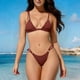 thumbnail image 1 of Trajes de baño para mujer, conjunto de bikini con cordones de color sólido, informal y a la moda para mujer, trajes de baño para mujer, trajes de baño para mujer, trajes de baño de moda playera para m, 1 of 7