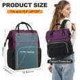 thumbnail image 6 of Lovevook Laptop Bag 15.6",Women Work Computer Bag Teacher Nurse Backpack Purse with USB,Waterproof Travel Backpack College Bookbag(Dark Purple-Black), 6 of 7