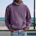 thumbnail image 2 of Resicozy Acid Wash Hoodie Crewneck Sweatshirt for Mens Pullover Oversized Men's Fashion Hoodies Sweatshirts Vintage Tops Purple L, 2 of 6
