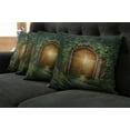 thumbnail image 2 of Ambesonne Green Throw Pillow Cover 4 Pack, Mystic Vivid Sun Beams, 20", Green and Brown, 2 of 6