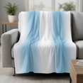 thumbnail image 2 of Sky Blue White Blanket Soft Cozy Warm Twin Blanket for Bed, Plush Fuzzy Flannel Fleece Blankets for Sofa, Gradient Vertical Stripes Minimalist Throw Blankets for Couch, Gifts for Men, 60"x80", 2 of 9