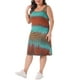 thumbnail image 4 of Vestidos de verano sin mangas de tie dye de talla grande Agnes Orinda para mujeres, vestido casual suelto tipo camiseta de playa 1X azul marrón, 4 of 6
