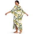 thumbnail image 2 of SEANATIVE Kaftan Dresses for Women V Neck Long Coverups Women Summer Caftan Coverups Dress Kimono Beach Vacation Wear Hawaiian Dresses for Holiday Trip Vacation, Lemon Flower Beige, 2 of 7