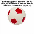 thumbnail image 2 of Slow Rising Stress Ball with Soft Pu Foam, 2.5-Inch Mini Size, Red and White, for Kids and Adults Relaxation, Squeeze Toy, 2 of 3