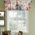 thumbnail image 4 of 2 Pack Valances for Windows, 4th of July Window Valances for Living Room/Bedroom/Bathroom, Retro Patriotic Gnomes Flowers Flag Firework Light Filtering Kitchen Curtain Valance 60"W x18" L, 4 of 9
